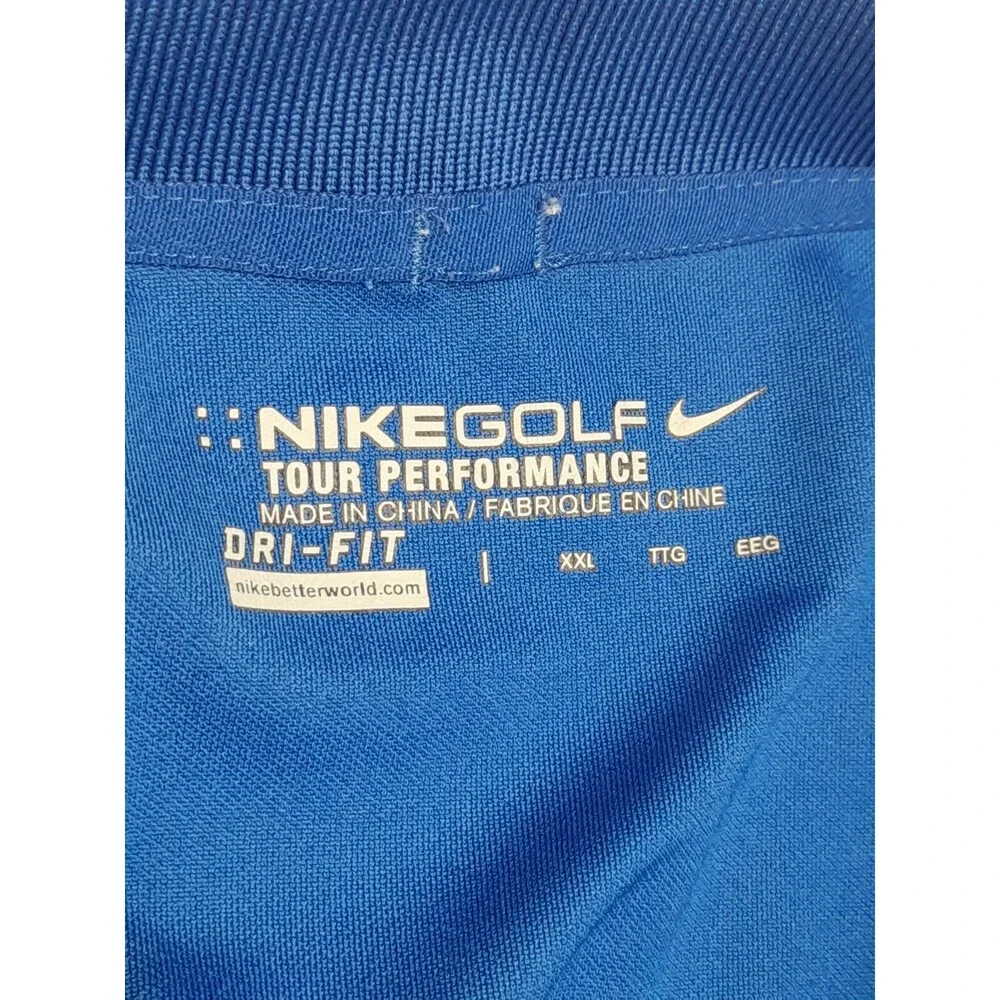 NIKE GOLF Tour Performance Blue DRI-FIT Golf Polo Shirt Newalta XXL